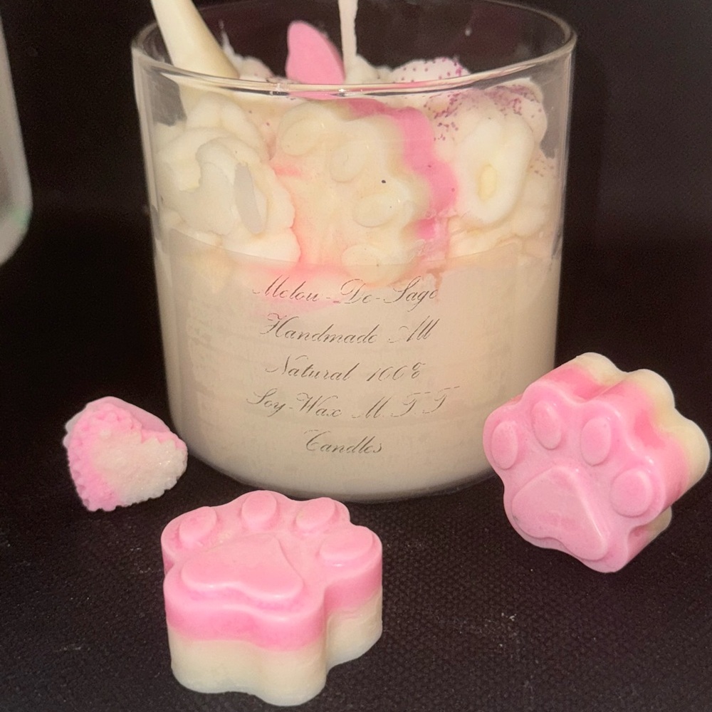 Pink and Cream Soy Wax Candle